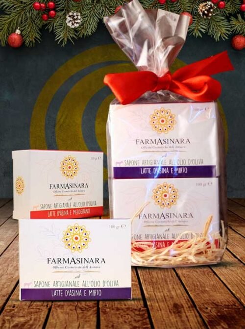 Bis di saponette artigianali all'olio d'oliva e latte d'asina