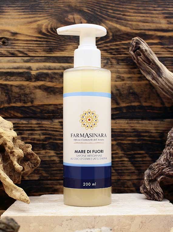 Sapone artigianale all'olio d'oliva e latte d'asina "Mare di fuori" 200 ml